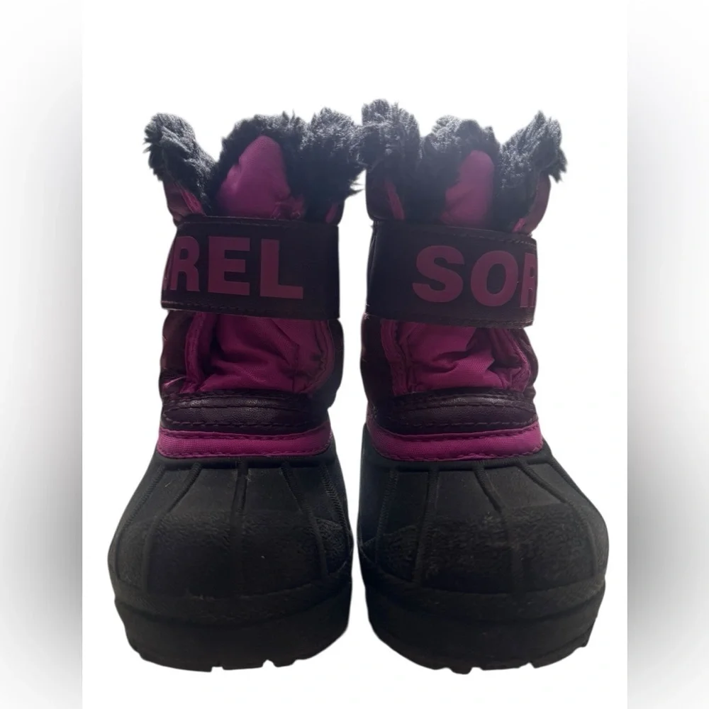Sorel toddler Snow Commander Kids Snow Boot black/Groovy Pink US 5